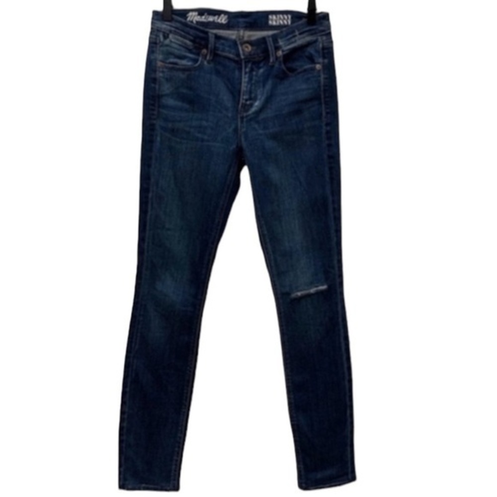 Madewell Skinny Skinny Torn-Knee Dark Wash Jeans